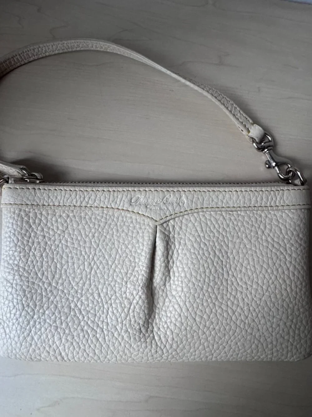 Dooney & Bourke Pebbled Leather Slim Wristlet – Bone – GREAT DEAL 🔥